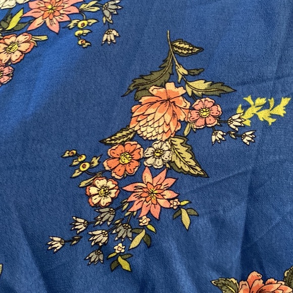 Loft Blue Floral Long Sleeve Blouse Top Plus Size 18 - Picture 2 of 10